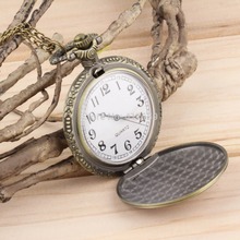 Vintage Antique Silver Roman Numerals Stainless Steel Quartz Pocket Watch Pendant with Chain Unisex Gift reloj