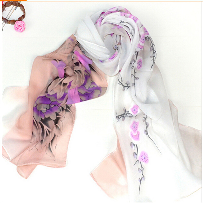 160 50cm Free shipping new 2015 long Korean fashion flower print chiffon scarf women winter scarves
