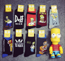 Personalized Combed Cotton Simpsons Cartoon Medium Height Socks for Men or Women Simpson Meias Men’s Cartoon Socks Wholesale110w