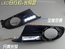 LED Daytime Running Lights DRL with Fog Lamp Cover LED Light Guide Fog Lamp case for