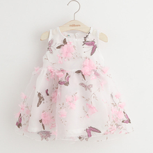 Girls Dress Butterfly Flower Girls Summer Dress Sleeveless O neck Summer Princess Dress Girl Fashion Baby