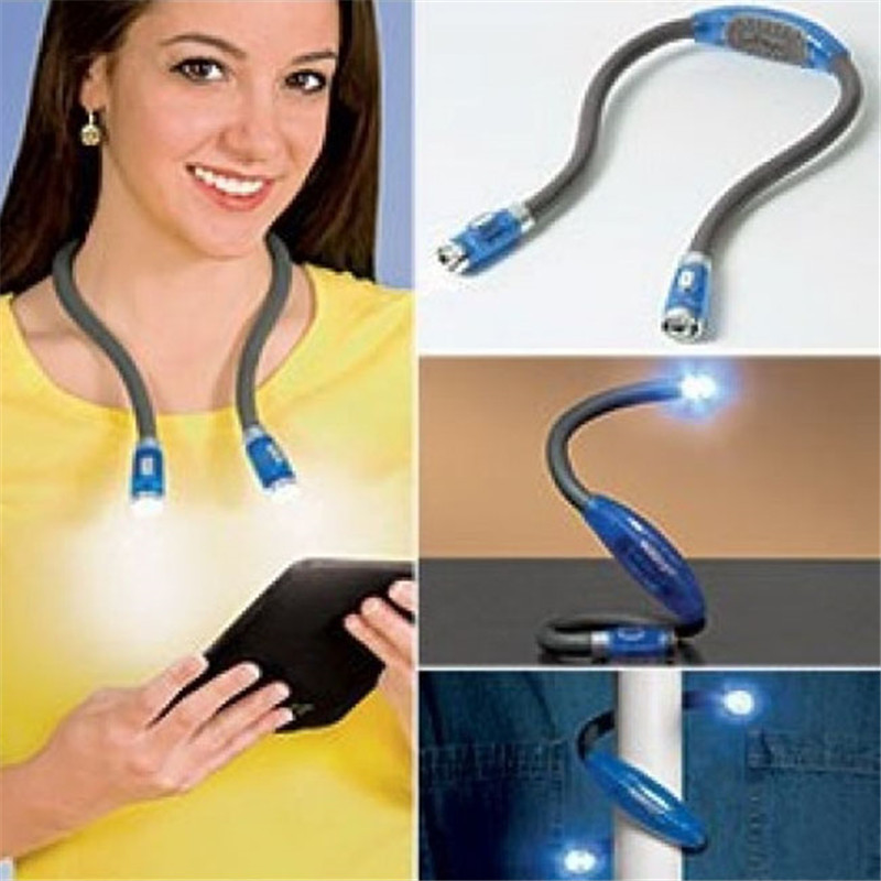 LIYUDL Neck Book Light LED Reading Huglight, Hands Free, 4 LED Bulbs, Adjustable Brightness, For Reading In Bed Or Reading In Car