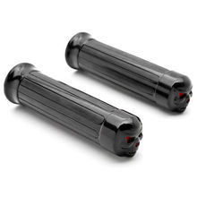 Black Skull Skeleton Red Eye 1″ Handle Bar Hand Grips Pair Custom Motorcycle for Harley Davidson