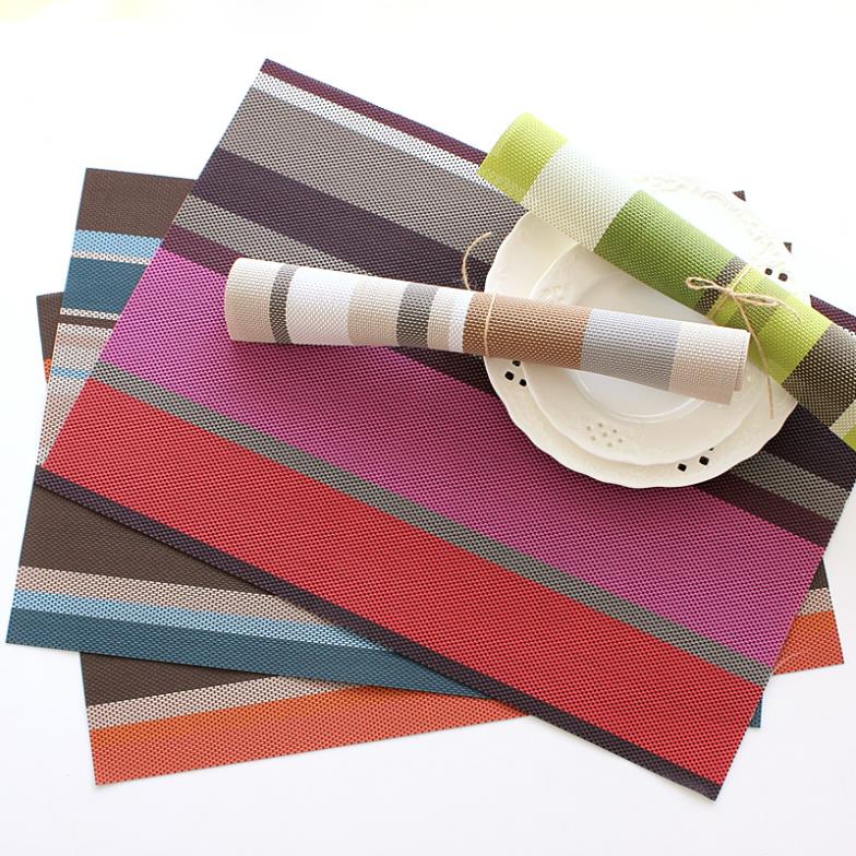 Simplerectangulartablematplacematcolorstripeplasticwaterproof