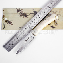 Venta al por mayor plegable exterior cuchillo de bambú cuchillo de bolsillo Mini carpeta acampar bolsillo exterior herramientas plegable táctico del cuchillo