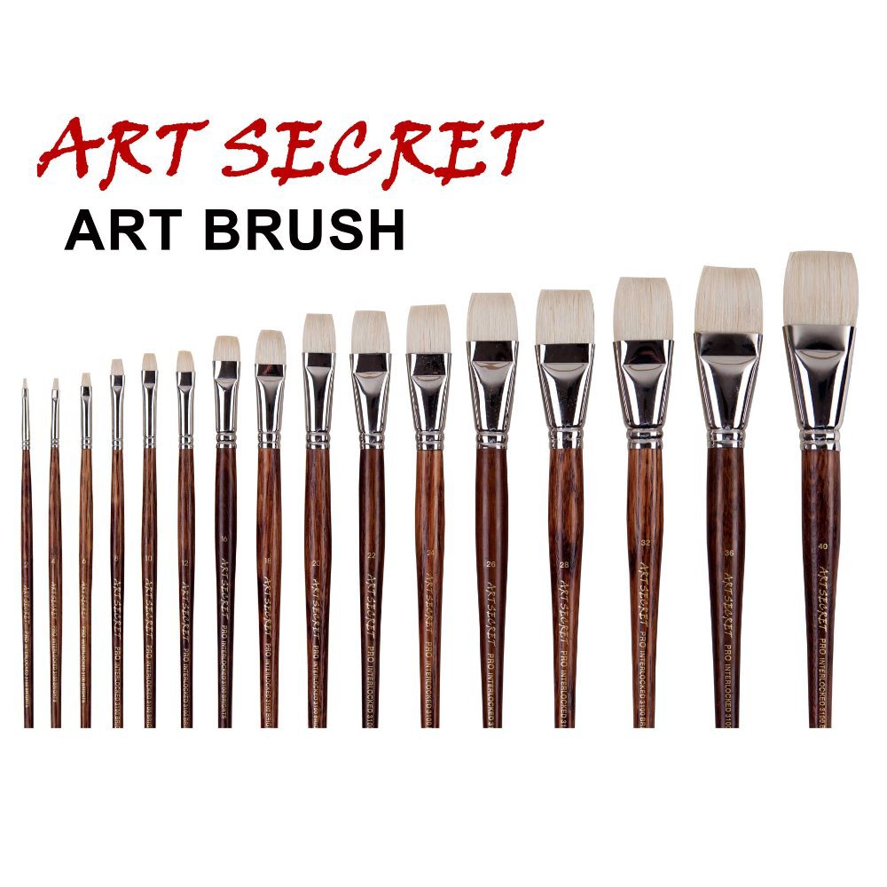 high quality paint brushes oil painting brush 3100 BRIGHTS chungking white hair long Oak wood handle