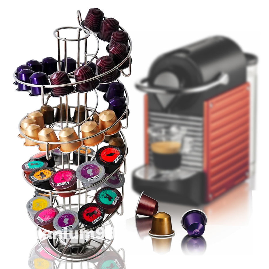 Rotating Capsule Holder Rack Pod Stand Dispenser For Store 50 Nespresso Capsules