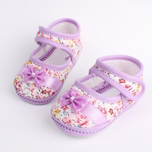 Girls flowers bow baby toddler shoes autumn Soft Sole Footwear First Walkers For Baby GirlsFree shipping