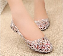 New 2016 summer women sandals breathable shoes crystal jelly nest crystal sandals female flat sandal shoes