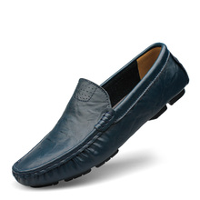 2016 Flats New Arival Authentic Brand Casual Men Genuine Leather loafers Drive Shoes Plus size Euro38
