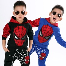 New 2 Styles Blue & Black Children Spiderman Home Wear Halloween Boys Spiderman Costume Carnival Party Clothing Set Sports Suits