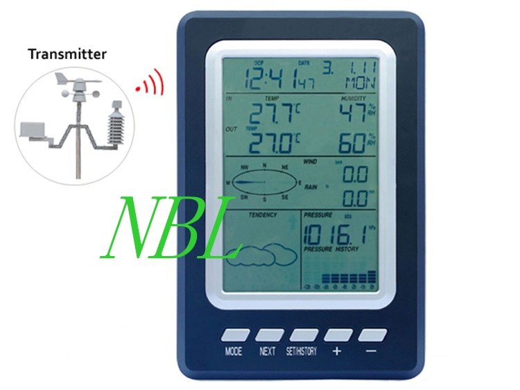 Professional  Wireless Weather Station Temperature Humidity Rain Pressure Wind Speed Wind Direction Weather Center Free Shipping
