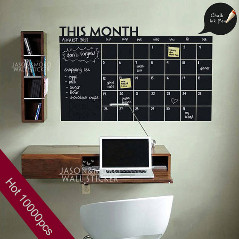 Diy Monthly Planner Chalkboard Vinyl Wall Calendar Sticker Decals