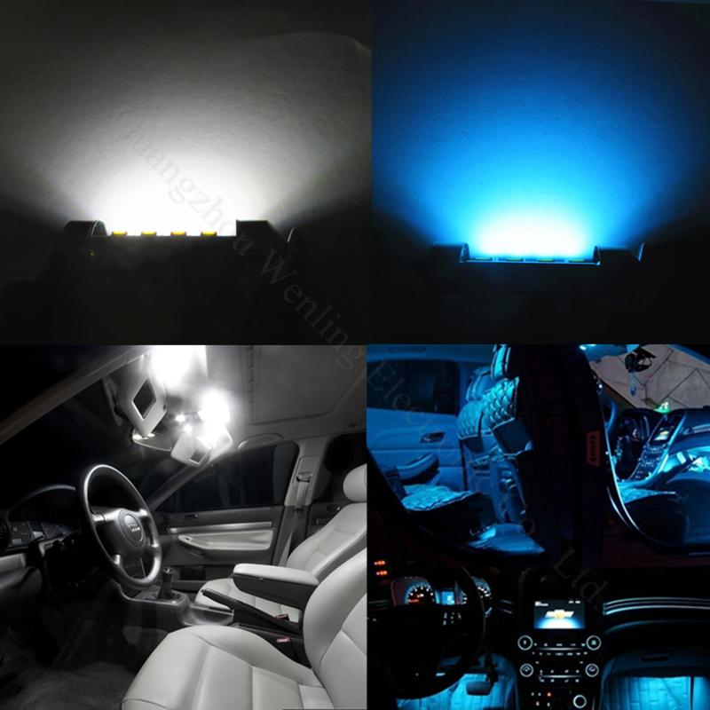 Wljh 6x White Ice Blue Led Festoon 31mm 2835 Smd Car Interior Light Dome Lamp Interior Lighting 12v For Honda Civic Accord