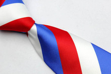 NT0010 Red Blue White Stripe Multi Color Smooth Jacquard Woven Classic type Silk Polyester Man s