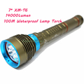 2016 New LED Diving Flashlight 7x XM T6 14000Lumen Waterproof LED Flashlight Underwater 100M Waterproof Lamp