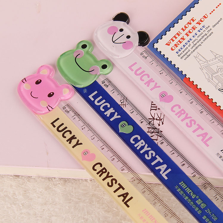 1 Pc / Pack  15 Cm Kawaii Cartoon Animal Plastic Ruler Measuring Straight Ruler Tool Promotional Gift Stationery