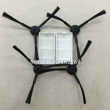 4x Robot Vacuum Cleaner Side Brush + 2x HEPA Filter For Panda X500 Robotic