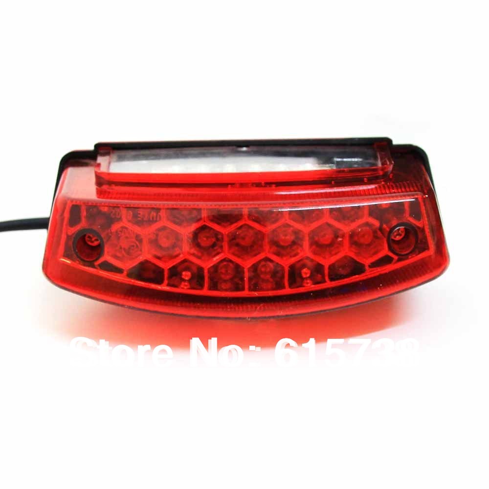 Red + White LED Motorcycle License Plate Brake Tail Light Motorcycle