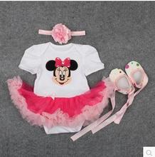 tutu Baby Girls Dress 2015 Fashion Childen Sets Cotton Cartoon Minnie Vestidos Infant Party girl christening