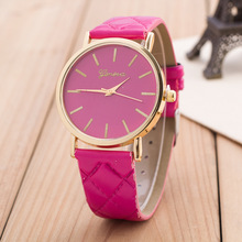 Lowest price new Hot Luxury gold Geneva Women watch Geneva PU Leather Casual Quartz dress Watches