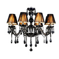 Free Shipping Led Crystal Chandelier Lights 6 8 10 Lights Black Crystal Metal Chrome Modern Chandeliers
