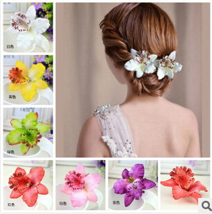 New Bohemia Style Orchid Peony Flowers Hair Clips Hairpins for Women Hair Accessories for Beach 7