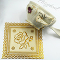 1 pcs Pvc 12 12 golden silver table placemat dining kitchen accesssories placemats mats pads cup