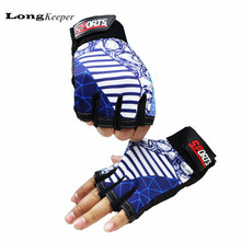 LongKeeper Mens’ Sport Gloves Semi-finger Gym Mittens Half fingerless Men Women Luva Workout Guantes Eldiven G102
