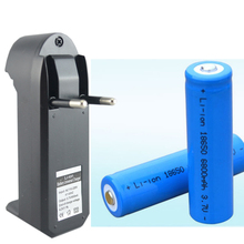 3.7V 18650 6800mAh Rechargeable Battery +18650 chager for LED Flashlight 2*18650 batteyr +charger