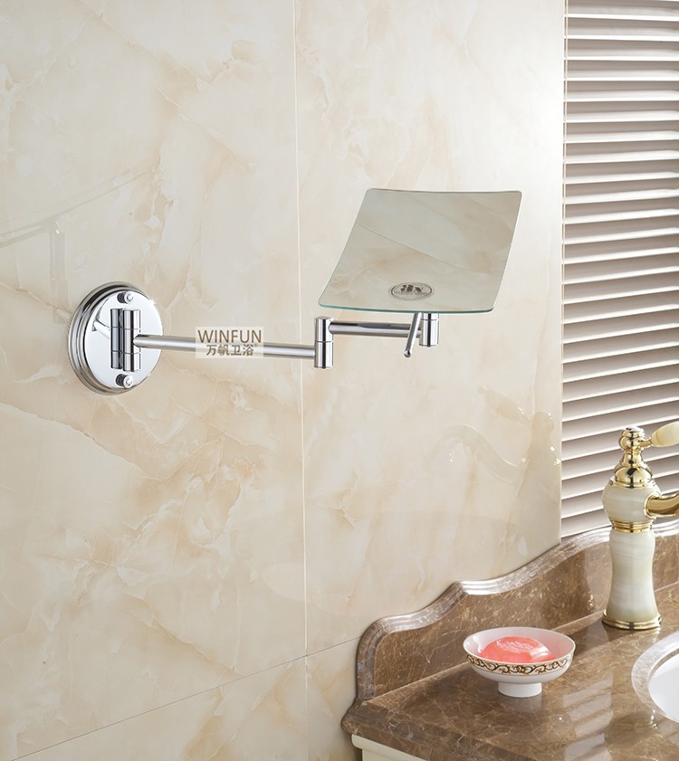 Description Picture 6 of itemBath Mirrors 3 X Magnifying Mirror Wall Makeup Mirror of Bathroom 1 Sided Lady Square Folding Cosmetic Mirrors With Arm 6208