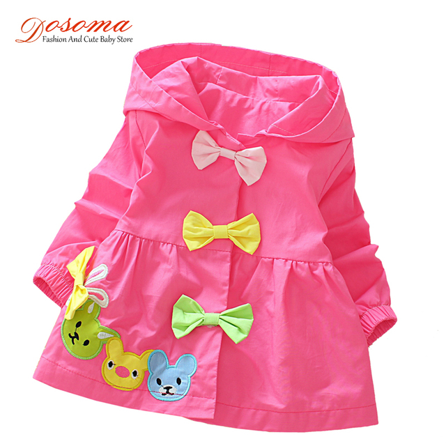 Девочки Куртка Одежда 2016 Новый Бренд Хлопок Подражать Tencel Sweet Baby Лук Мультфильм Медведь С Капюшоном Ветровки Куртки И Пальто