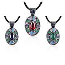 Free Shipping High Quality boucle d’oreille pendant necklace Retro long oval bead necklace Jewelry European Style NSCN012