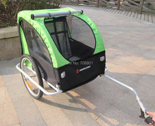 20 inch Bicycle trailer, foldable bike trailer for 2 children,Inflatable wheel bike tandem