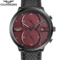 GUANQIN Fashion casual watch Men Luxury Brand Quartz Military Sport Watch Genuine Leather Men s Wristwatch