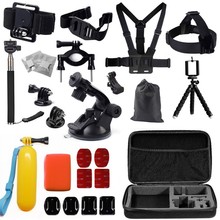 HOT Gopro accessories set car bracket+Large bag+J-Hook+ Monopod+Floating Hand Grip for go pro hero 4 3+ SJCAM SJ xiaomi yi GS26