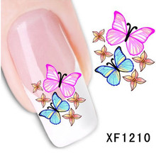 1Pcs Nail Art Water Sticker Nails Beauty Wraps Foil Polish Decals Temporary Tattoos Watermark + Free Shipping (XF1210)