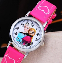 New Cute Snow Queen Princess Watch Cartoon 3D Children Kids Girls Quartz Quartz Analog Watches Toys Gifts Promotion Clock Hour