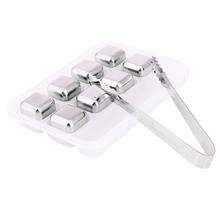 8 Pcs 304 Stainless Steel Whiskey Ice Whiskey Stones Bars Cooling Tools Home Kitchen Accessories