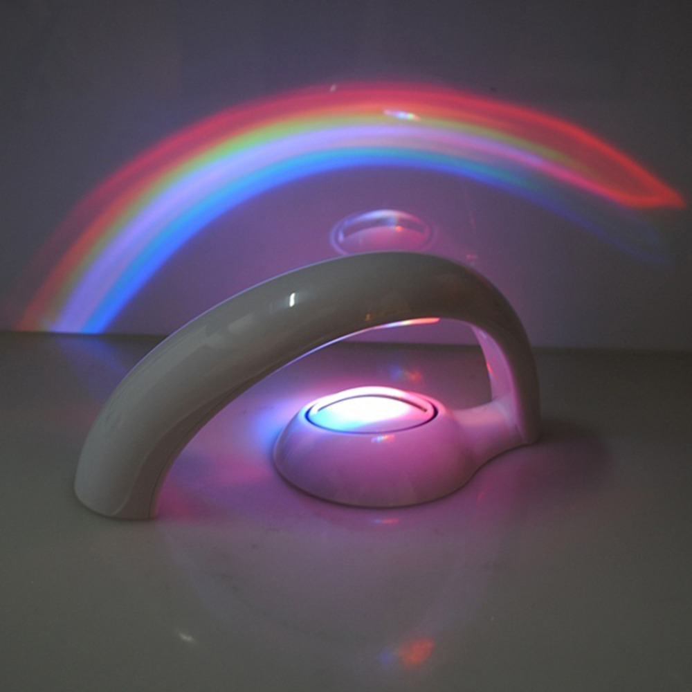 Hot Romantic Rainbow LED Projector Lamp Night Light Room Desk Decoration Gift New