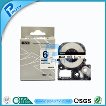 Compatible Tepra tape labelworkers tape 6mm black on white LC-tape SS6KW