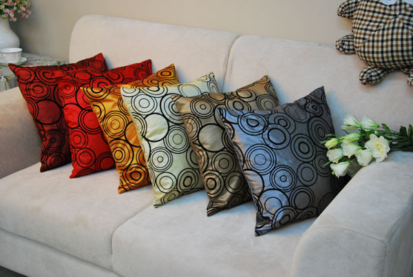 Venta caliente 43x43 cm gris negro rojo orange tejido sofá ...