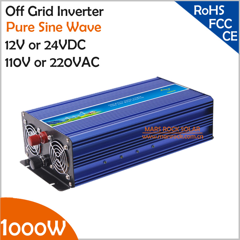 1000W Off Grid Inverter, Surge Power 2000W 12V/24VDC to 110V/220VAC Pure Sine Wave Inverter for Wiind or Solar Power System 1000W Off Grid Inverter, Surge Power 2000W 12V/24VDC to 110V/220VAC Pure Sine Wave Inverter for Wiind or Solar Power System