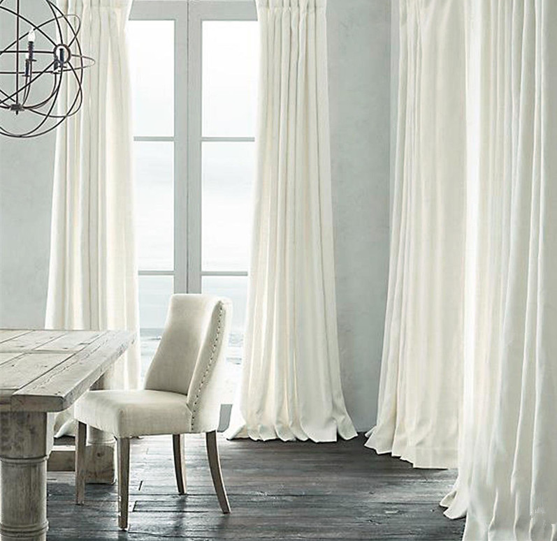 White Curtains With Black Trim White Linen Curtains with