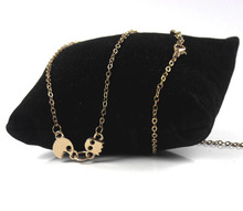 Fashion Statement necklace 2015 Gold Silver Pac Man Retro Necklace Fun and cute Angry Ghost Necklace