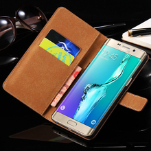 S6edge + Luxury Genuine Leather Wallet Case For Samsung Galaxy S6 edge plus G928 G928F Stand Flip Card Holder Protector Cover