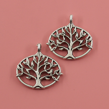 10 pcs Life Tree Charms Pendants for Jewelry Making Vintage Antique Silver Plated DIY handmade 27*27mm