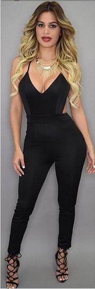 summer style jumpsuit 2015 V neck Women sexy cross...