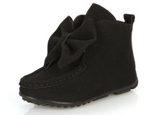 2015 Autumn Spring Girl s Bowknot Boots Flat Children Princess Shoes Rubber Bottom Fashion Kids Casual