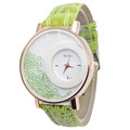 Diamond Quicksand Pattern Leather Band Analog Quartz Vogue Wrist Gift watch clock relogio feminino masculino Uhren
